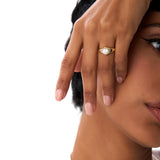 0.75 Ctw 14k Lab Grown Diamond Hexagon Signet Ring - Maia Ferkos Fine Jewelry