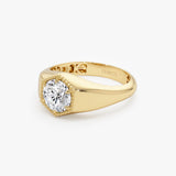 0.75 Ctw 14k Lab Grown Diamond Hexagon Signet Ring - Maia Ferkos Fine Jewelry