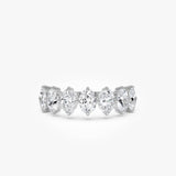 1.55ctw Oval Shaped Lab Diamond Anniversary Ring - Dora 14k White Gold Ferkos Fine Jewelry