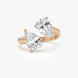 3.05ctw 14k Pear Shaped Lab Grown Diamond Toi et Moi Ring - Zora Ferkos Fine Jewelry