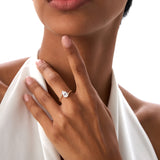 1.00 Ctw 14k Gold Pear Shape Lab Grown Diamond S Setting Engagement Ring - Maia Ferkos Fine Jewelry