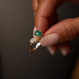 0.66 Ctw Lab Grown Diamond and Emerald Toi et Moi Ring - Evita Ferkos Fine Jewelry