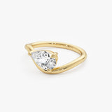 1ct Pear Shaped Lab Grown Contemporary Diamond Engagement Ring - Kleio Ferkos Fine Jewelry
