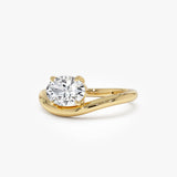 1ct Oval Shaped Lab Grown Contemporary Diamond Engagement Ring - Clio 14k Gold Ferkos Fine Jewelry