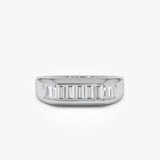 14k Baguette Shaped Lab Grown Statement Diamond Ring - Nona 14K White Gold Ferkos Fine Jewelry