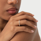 14K Baguette and Round Lab Diamond Stackable Band - Indra Ferkos Fine Jewelry