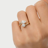 2 CTW 14k Pear and Round Lab Grown Diamond Bypass Ring - Roma Ferkos Fine Jewelry