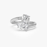 2 CTW 14k Pear and Round Lab Grown Diamond Bypass Ring - Roma 14K White Gold Ferkos Fine Jewelry