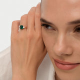 1.75 Ctw 14K Lab Grown Emerald Three Stone Engagement Ring - Yindi Ferkos Fine Jewelry