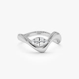 0.30 ctw 14k Marquise Shaped Lab Grown Diamond Sculptural Ring - Glora 14K White Gold Ferkos Fine Jewelry