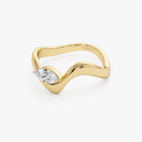0.30 ctw 14k Marquise Shaped Lab Grown Diamond Sculptural Ring - Glora Ferkos Fine Jewelry