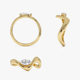 0.30 ctw 14k Marquise Shaped Lab Grown Diamond Sculptural Ring - Glora Ferkos Fine Jewelry