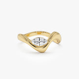 0.30 ctw 14k Marquise Shaped Lab Grown Diamond Sculptural Ring - Glora 14K Gold Ferkos Fine Jewelry