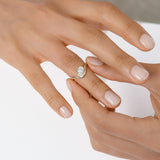 1.00 Ctw 14k Oval Shaped Lab Grown Diamond Bezel Wave Engagement Ring - Trina Ferkos Fine Jewelry