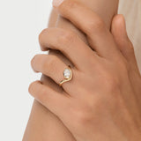 1.00 Ctw 14k Oval Shaped Lab Grown Diamond Bezel Wave Engagement Ring - Trina Ferkos Fine Jewelry