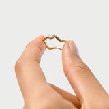 0.20 ctw 14k Pear Shape Lab Grown Diamond Curved Stacking Ring - Cilia Ferkos Fine Jewelry