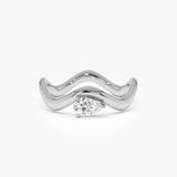 0.20 ctw 14k Pear Shape Lab Grown Diamond Curved Stacking Ring - Cilia 14K White Gold Ferkos Fine Jewelry