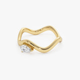 0.20 ctw 14k Pear Shape Lab Grown Diamond Curved Stacking Ring - Cilia Ferkos Fine Jewelry