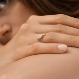 14k 1 CTW Pear Shape Lab Grown Diamond Ring - Bona Ferkos Fine Jewelry