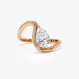 14k 1 CTW Pear Shape Lab Grown Diamond Ring - Bona Ferkos Fine Jewelry