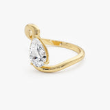 14k 1 CTW Pear Shape Lab Grown Diamond Ring - Bona Ferkos Fine Jewelry