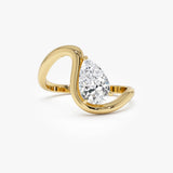 14k 1 CTW Pear Shape Lab Grown Diamond Ring - Bona 14k Gold Ferkos Fine Jewelry