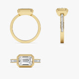 2.00 Ctw 14k Emerald Cut Lab Grown Diamond Bezel Engagement Ring Ferkos Fine Jewelry
