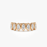 0.90 Ctw 14k Marquise Shaped Lab Grown Diamond Band - Saga Ferkos Fine Jewelry