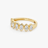 0.90 Ctw 14k Marquise Shaped Lab Grown Diamond Band - Saga Ferkos Fine Jewelry