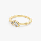 14k Marquise and Round Lab Grown Diamond Stacking Ring - Stina Ferkos Fine Jewelry