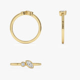 14k Marquise and Round Lab Grown Diamond Stacking Ring - Stina Ferkos Fine Jewelry