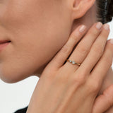 14k Round and Oval Lab Grown Diamond Bezel Ring - Runa Ferkos Fine Jewelry