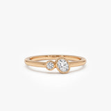 14k Round and Oval Lab Grown Diamond Bezel Ring - Runa Ferkos Fine Jewelry
