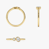 14k Round and Oval Lab Grown Diamond Bezel Ring - Runa Ferkos Fine Jewelry