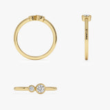 14k Two Stone Round Shape Lab Grown Diamond Ring - Tora Ferkos Fine Jewelry