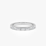 14K Baguette Lab Grown Diamond Ring - Sade 14K White Gold Ferkos Fine Jewelry