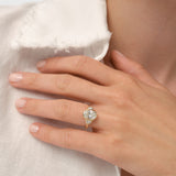 2.50 CTW 14K Oval Bezel Set Lab Grown Diamond Engagement Ring with Trillion Side Stones - Tilli Ferkos Fine Jewelry