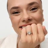 2.50 CTW 14K Oval Bezel Set Lab Grown Diamond Engagement Ring with Trillion Side Stones - Tilli Ferkos Fine Jewelry