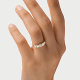 1.50 Ct 14k Asscher Cut Five Stone Lab Grown Diamond Band - Salia Ferkos Fine Jewelry