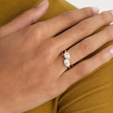 2.00 Ctw 14k Oval & Pear Lab Grown Diamond Unique Toi et Moi Ring - Vesta Ferkos Fine Jewelry