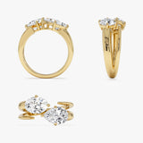 2.00 Ctw 14k Oval & Pear Lab Grown Diamond Unique Toi et Moi Ring - Vesta Ferkos Fine Jewelry