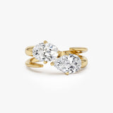2.00 Ctw 14k Oval & Pear Lab Grown Diamond Unique Toi et Moi Ring - Vesta 14K Gold Ferkos Fine Jewelry