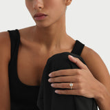 2.50 CTW 14K Emerald Cut Lab Grown Diamond Pave Band Engagement Ring - Skye Ferkos Fine Jewelry