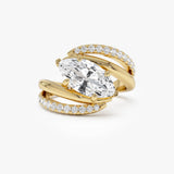 2.35 CTW 14K Marquise Shape Unique Lab Grown Diamond Engagement Ring - Celia 14K Gold Ferkos Fine Jewelry