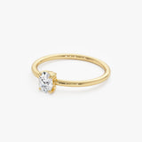 0.25 Ctw 14K Oval Shaped Lab Grown Diamond Solitaire Ring - Jollie Ferkos Fine Jewelry