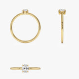 0.25 Ctw 14K Oval Shaped Lab Grown Diamond Solitaire Ring - Jollie Ferkos Fine Jewelry