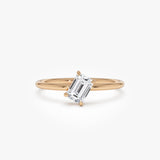 0.50 CTW 14K Emerald Cut Lab Grown Diamond Solitaire Ring - Gigi Ferkos Fine Jewelry