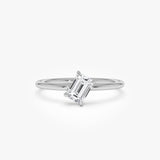 0.50 CTW 14K Emerald Cut Lab Grown Diamond Solitaire Ring - Gigi 14K White Gold Ferkos Fine Jewelry