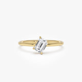 0.50 CTW 14K Emerald Cut Lab Grown Diamond Solitaire Ring - Gigi 14K Gold Ferkos Fine Jewelry