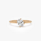 0.50 CTW 14k Tilted Oval Lab Grown Diamond Solitaire Ring - Fleur Ferkos Fine Jewelry